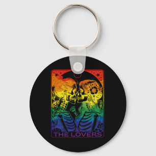 Tarot Kaart De Liefhebbers Regenboog Zoenen Lesbis Sleutelhanger