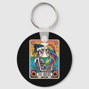 Tarot Kaart De Liefhebbers Regenboog Zoenen Lesbis Sleutelhanger