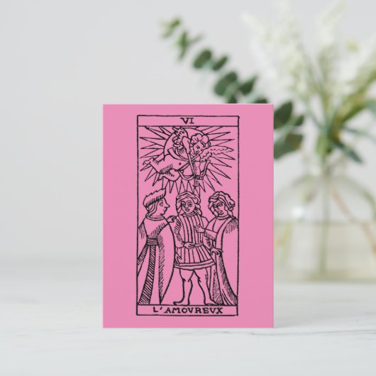 Tarot-Kaart: De Lovers Briefkaart (Staand voorkant)