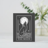 Tarot Kaart De Maan Wolf Howling Briefkaart (Staand voorkant)