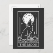 Tarot Kaart De Maan Wolf Howling Briefkaart (Voorkant / Achterkant)