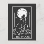 Tarot Kaart De Maan Wolf Howling Briefkaart (Voorkant)