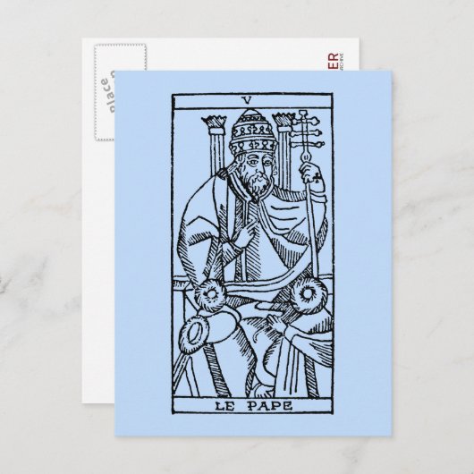 Tarot Kaart: De paus Briefkaart (Voorkant / Achterkant)