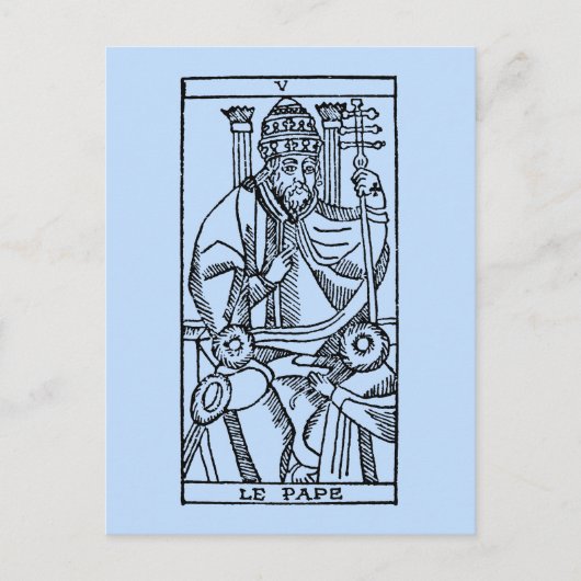 Tarot Kaart: De paus Briefkaart (Voorkant)