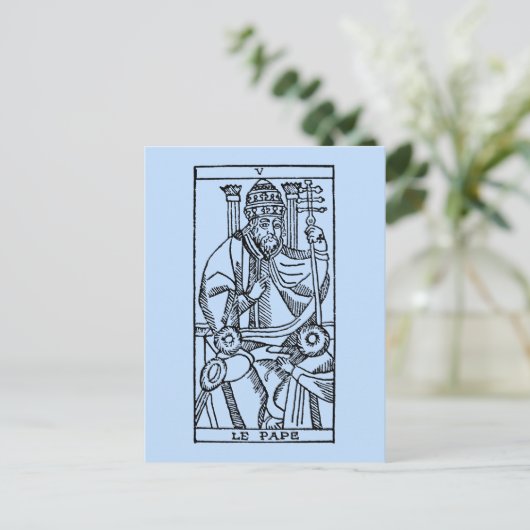 Tarot Kaart: De paus Briefkaart (Staand voorkant)