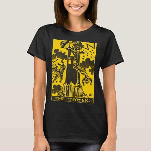  TAROT KAART DE TOREN T-SHIRT (Voorkant)