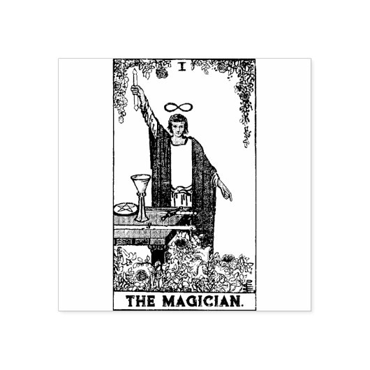 Tarot Kaart: De tovenaar: gepersonaliseerde tekst Rubberstempel (Afrduk)
