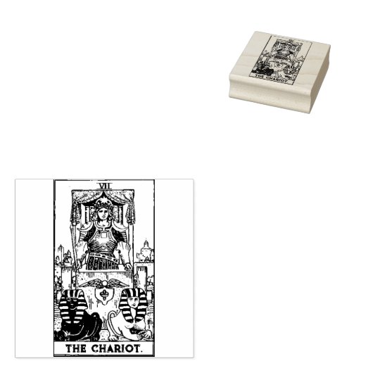 Tarot Kaart: De wagen: gepersonaliseerde tekst Rubberstempel (Gestempeld)