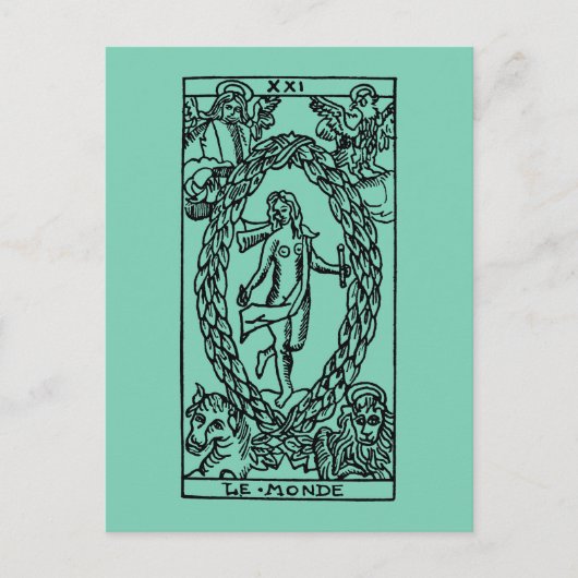 Tarot Kaart: De wereld Briefkaart (Voorkant)