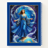 Tarot Kaart, de wereld, in Deep Blue Journal Notitieboek (Achterkant)