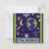 Tarot Kaart - DE WERELD Notitiekaartje (Voorkant)