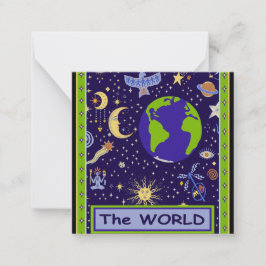 Tarot Kaart - DE WERELD Notitiekaartje