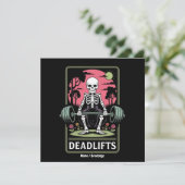 Tarot Kaart Deadlifts Funny Skeleton Workout Desig (Staand voorkant)