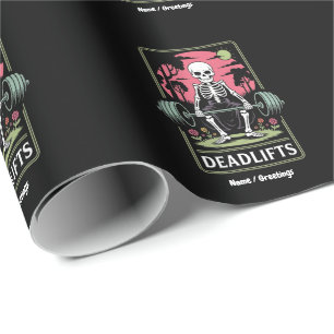 Tarot Kaart Deadlifts Funny Skeleton Workout Desig Cadeaupapier