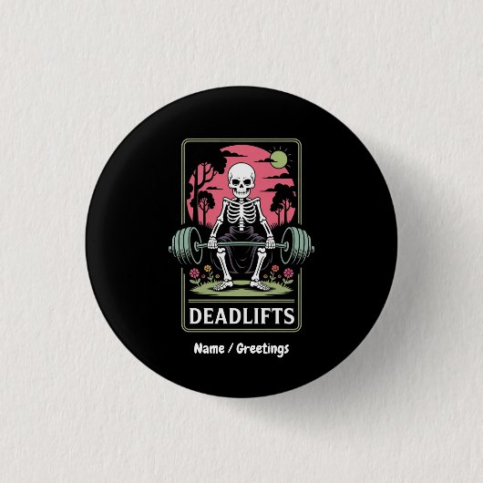 Tarot Kaart Deadlifts Funny Skeleton Workout Desig Ronde Button 3,2 Cm (Voorkant)