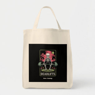 Tarot Kaart Deadlifts Funny Skeleton Workout Desig Tote Bag