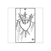 Tarot Kaart: Drie zwaarden: 3 zwaarden Rubberstempel (Afrduk)