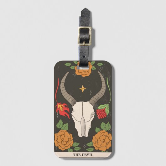 Tarot kaart Duivel waarzeggerij modern Major Arcan Bagagelabel (Voorkant (verticaal))