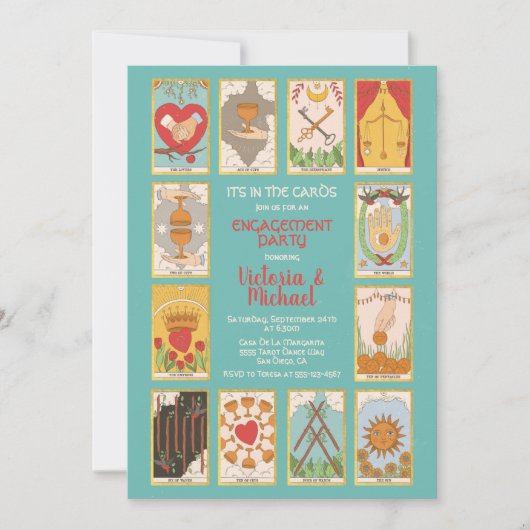 Tarot Kaart Engagement Party Invitations (Voorkant)