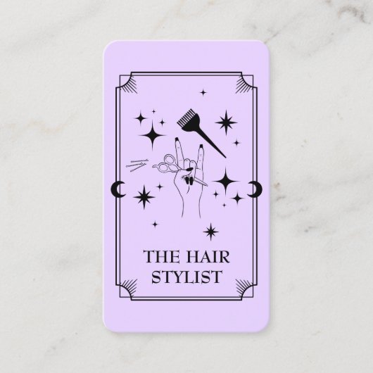 Tarot Kaart Hair Stylist Celestial Visitekaartje (Voorkant)