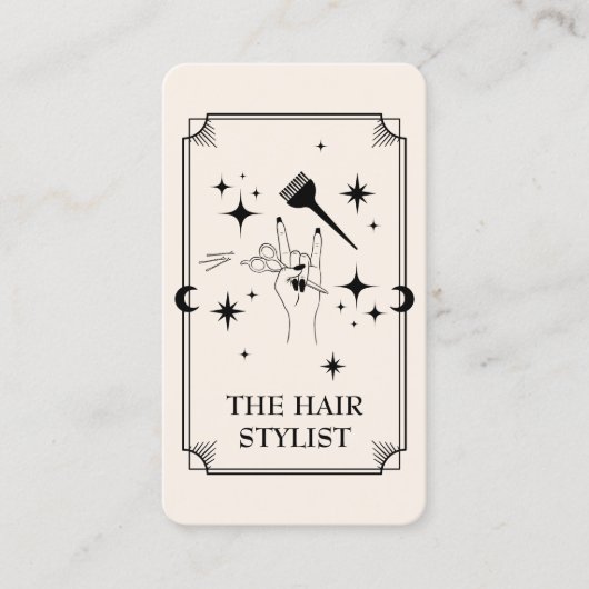 Tarot Kaart Hair Stylist Celestial Visitekaartje (Voorkant)