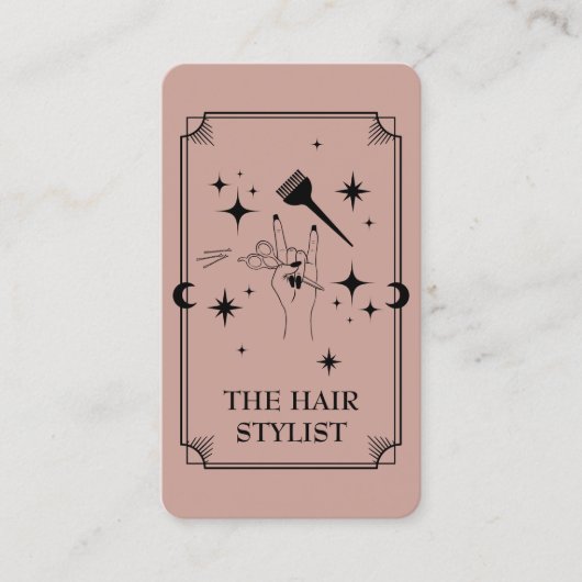 Tarot Kaart Hair Stylist Celestial Visitekaartje (Voorkant)