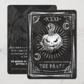 Tarot kaart Halloween uitnodiging (Voorkant / Achterkant)