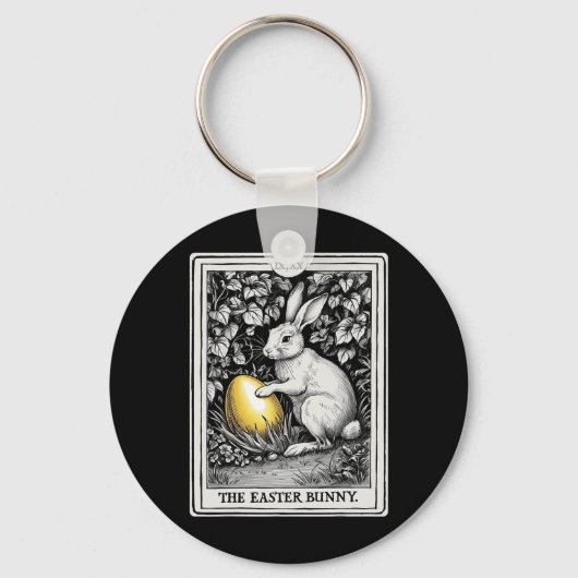 Tarot Kaart Happy Easter Bunny Spring Easter Egg E Sleutelhanger (Voorkant)