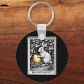 Tarot Kaart Happy Easter Bunny Spring Easter Egg E Sleutelhanger (Voorkant)