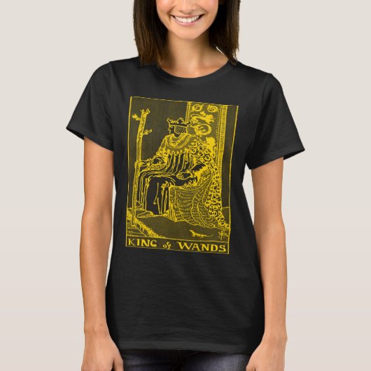 TAROT KAART HET PAK VAN WANDS KING T-SHIRT (Voorkant)