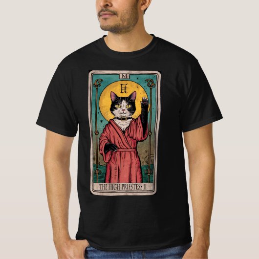 Tarot Kaart II - De Hogepriesteres T-shirt (Voorkant)