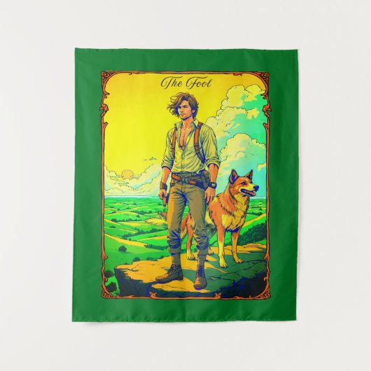 Tarot Kaart Illustratie, De Dwaas Wandkleed (Voorkant)