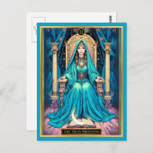 Tarot Kaart Illustratie, de Hogepriesteres (Voorkant / Achterkant)