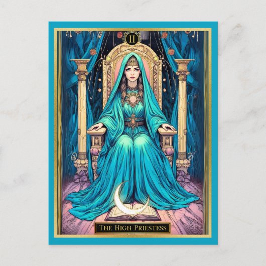 Tarot Kaart Illustratie, de Hogepriesteres (Voorkant)