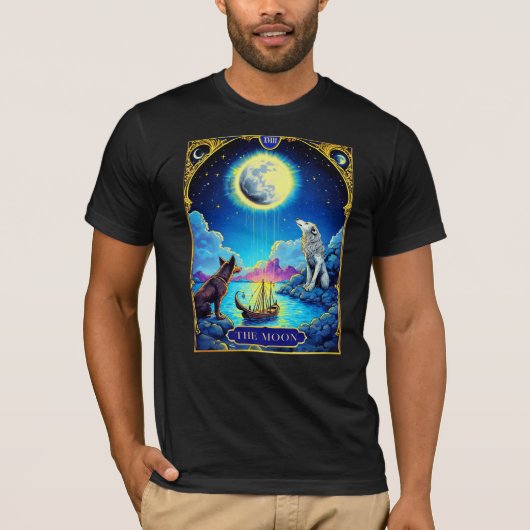 Tarot Kaart Illustratie, De Maan T-shirt (Voorkant)