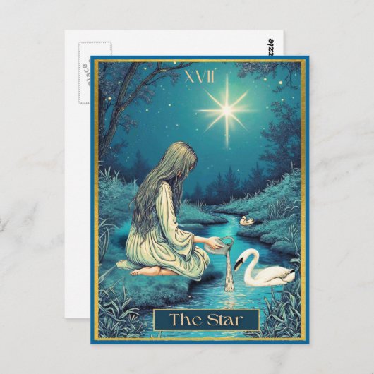 Tarot Kaart Illustratie, De Ster (Voorkant / Achterkant)