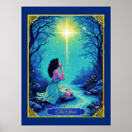 Tarot Kaart Illustratie, De Ster Poster (Voorkant)