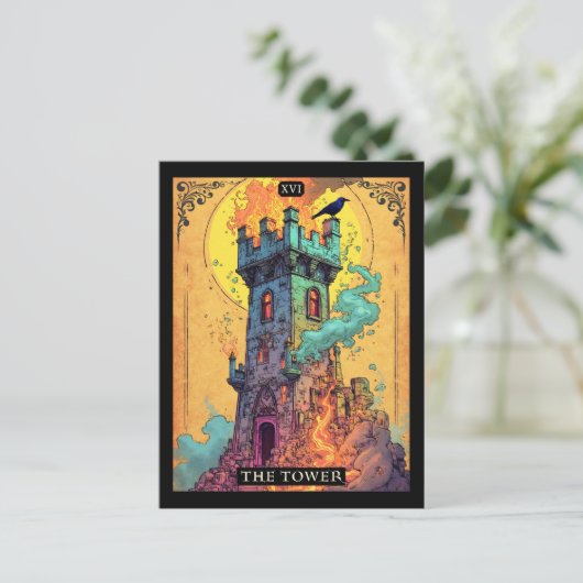 Tarot Kaart Illustratie, De Toren (Staand voorkant)