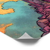 Tarot Kaart Illustratie, De Toren Poster (Hoek)