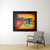 Tarot Kaart Illustratie, De Toren Wandkleed (In Situ (horizontaal))