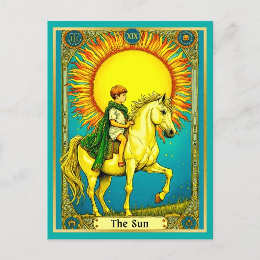 Tarot Kaart Illustratie, De Zon (Voorkant)