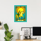 Tarot Kaart Illustratie, De Zon Poster (Thuiskantoor)