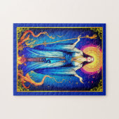 Tarot Kaart Illustratie, Koningin van toverstokken Legpuzzel (Horizontaal)