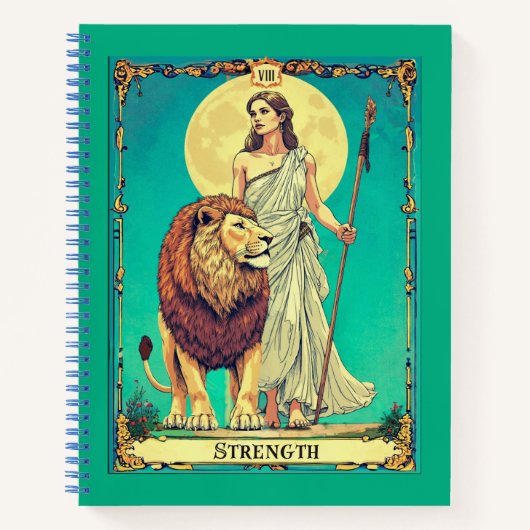 Tarot Kaart Illustratie, Sterkte Dagboek Notitieboek (Voorkant)