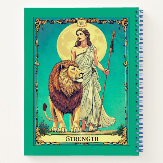 Tarot Kaart Illustratie, Sterkte Dagboek Notitieboek (Achterkant)