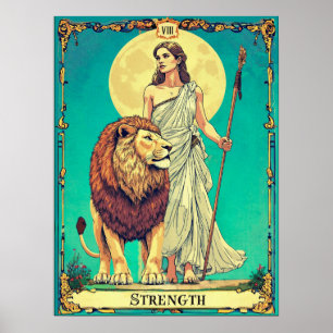 Tarot Kaart Illustratie, Sterkte Poster