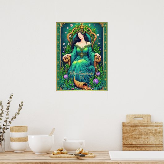 Tarot Kaart Illustration, De Keizerin Poster (Keuken)