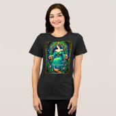 Tarot Kaart Illustration, De Keizerin Tri-Blend Shirt (Voorkant volledig)