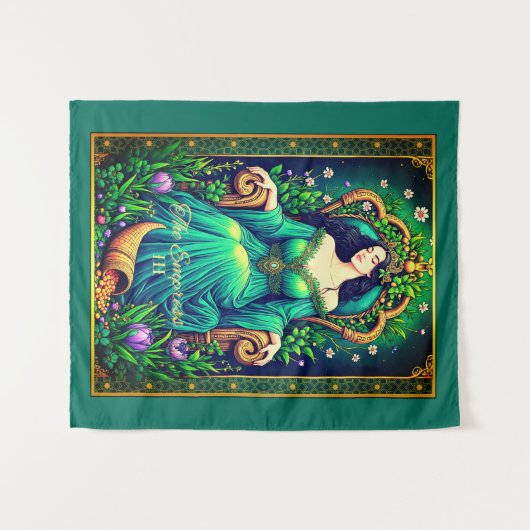 Tarot Kaart Illustration, De Keizerin Wandkleed (Voorkant (horizontaal))