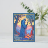 Tarot Kaart Illustration, De kluizenaar (Staand voorkant)